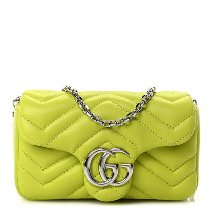 Gucci Lambskin Matelasse Mini GG Marmont Shoulder Bag  Firefly 1 of 9
