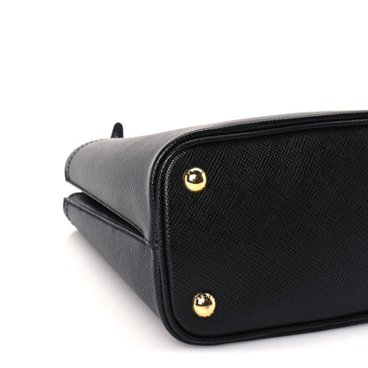 Prada Saffiano Cuir Small Panier Bucket Bag  Black Fuoco 7 of 8