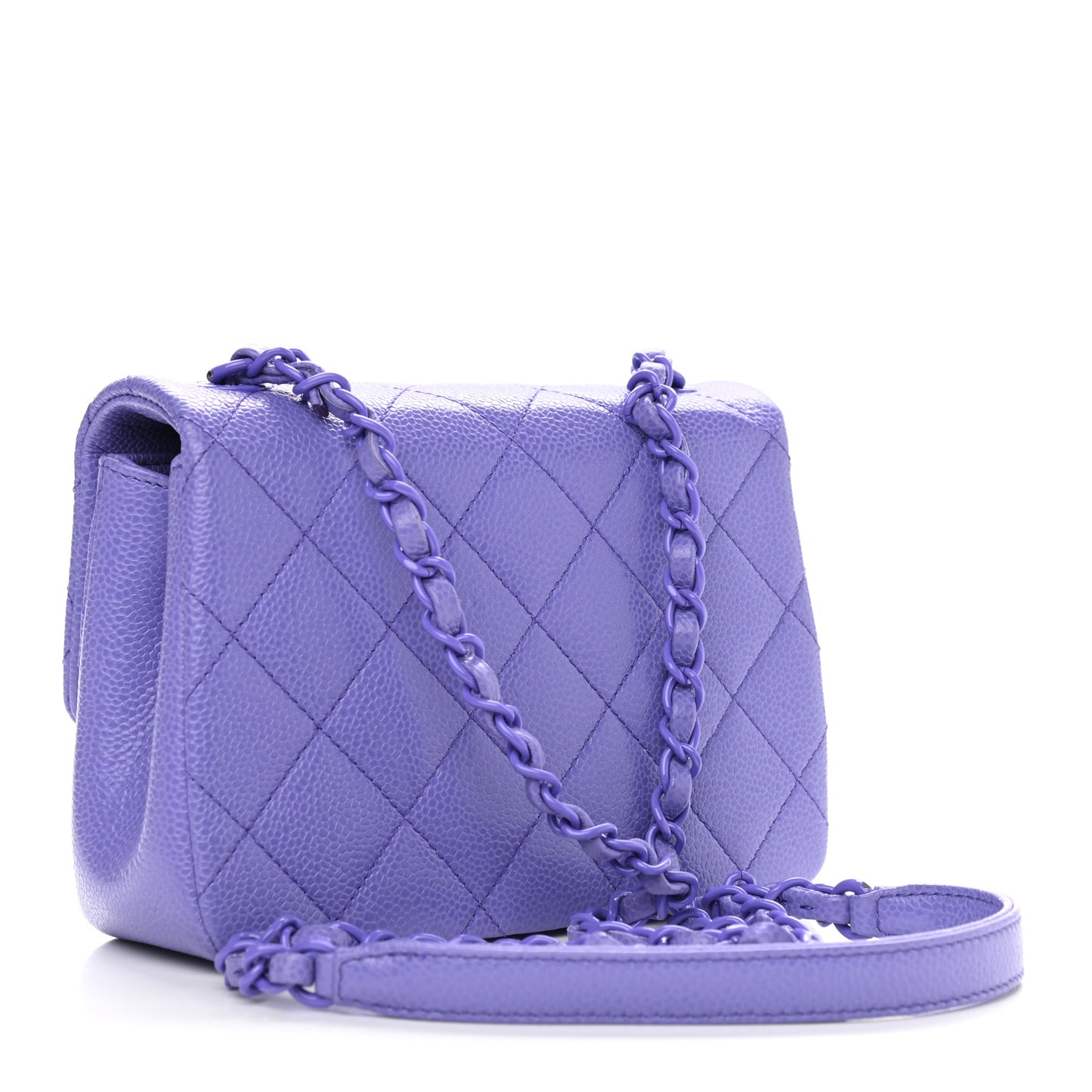 Caviar Quilted Incognito Mini Square Flap Purple