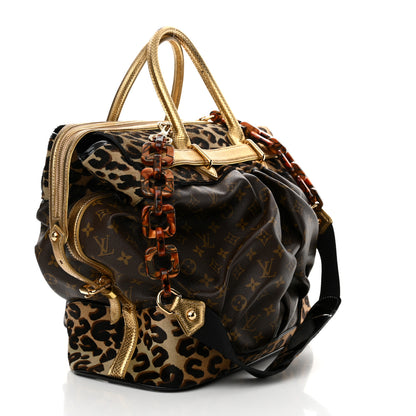 Louis Vuitton Monogram Leopard Pleated Steamer Bag 3 of 14