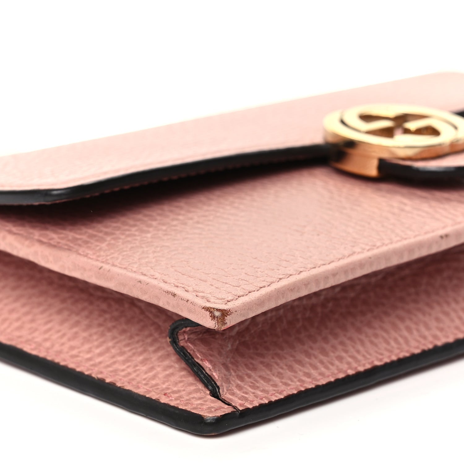 Gucci Dollar Calfskin Interlocking G Chain Wallet Soft Pink 7 of 10