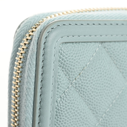Chanel Caviar Quilted Large Filigree Zip Around Wallet Blue 11 of 13