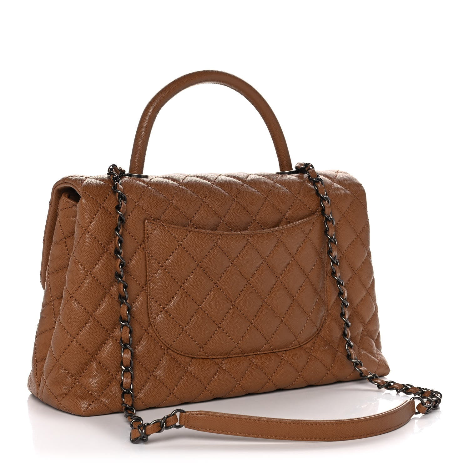 Chanel Caviar Quilted Medium Coco Handle Flap Camel 2 of 12