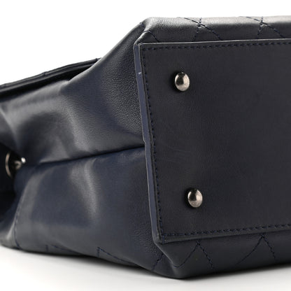 Chanel Calfskin Stitched Urban Luxury Top Handle Bag Navy 9 of 14