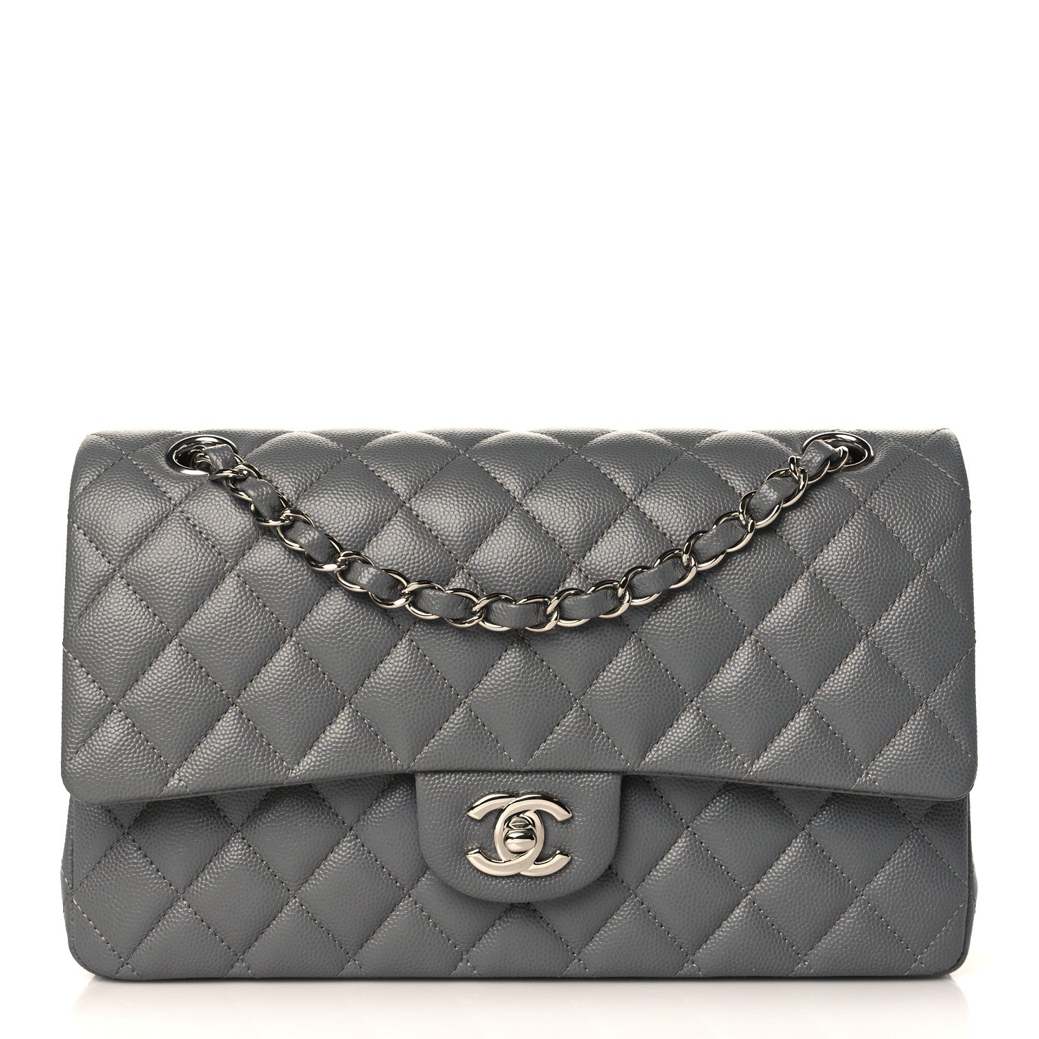 Chanel Caviar Quilted Medium Double Flap Dark Grey 1 of 9