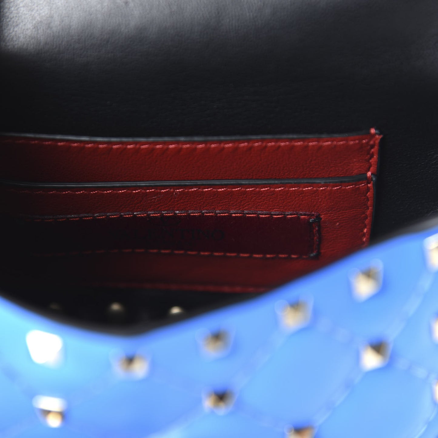 Calfskin Micro Rockstud Spike Shoulder Bag Blue Fluo