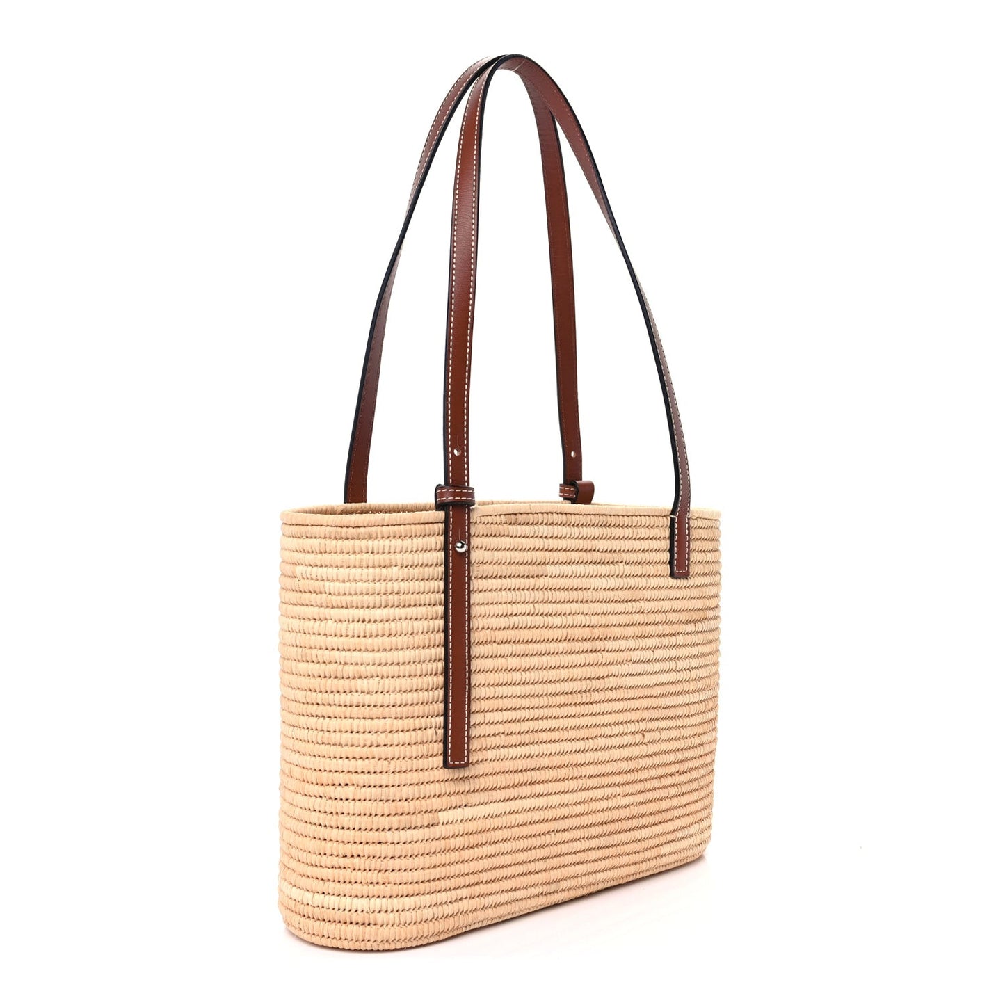 Raffia Small Square Basket Tote Bag Natural Tan