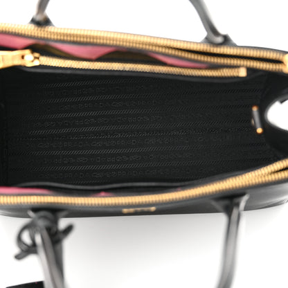 Prada Saffiano Greche Greca Paradigme Bag Black Pink 5 of 10