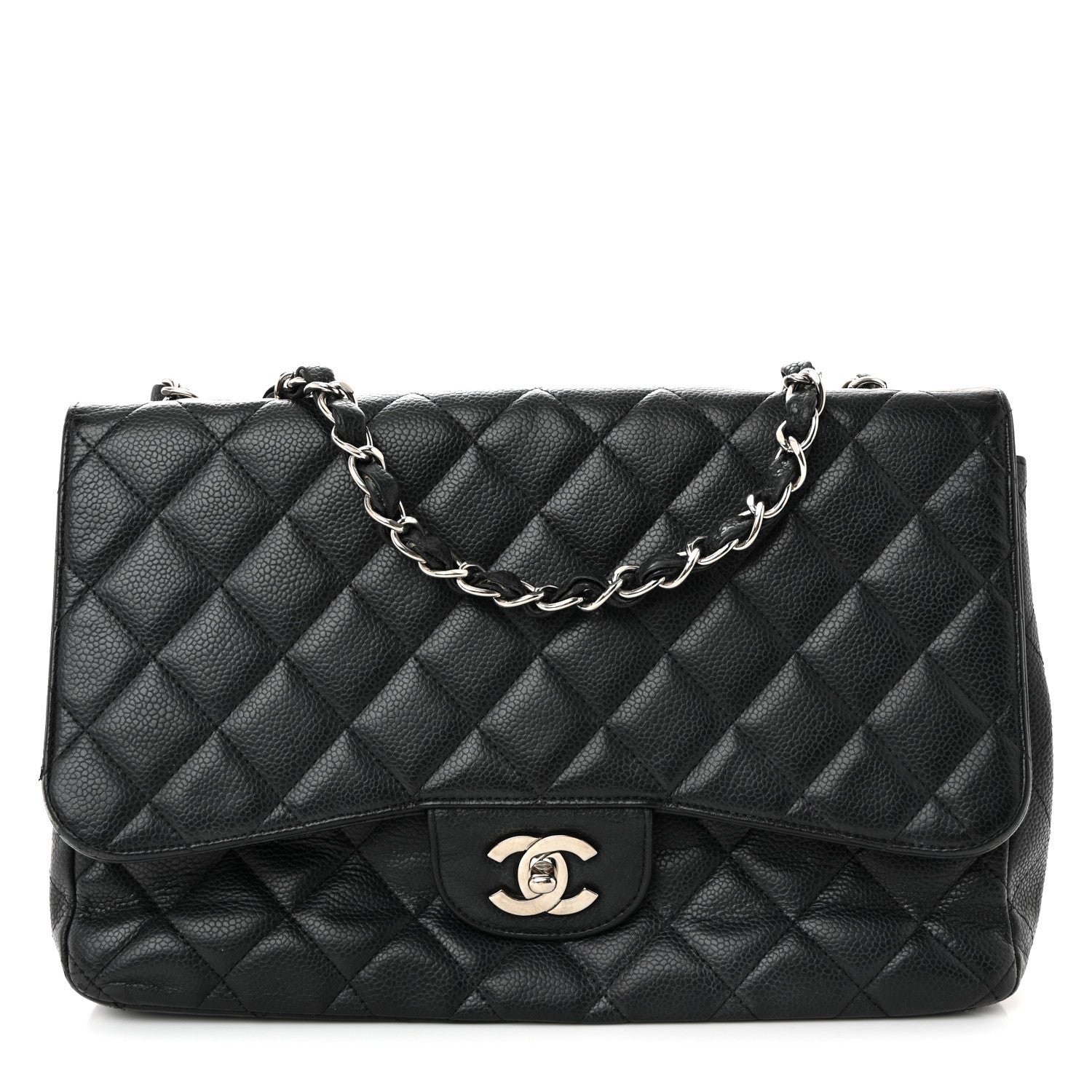Chanel Caviar Quilted Jumbo Single Flap Black 1 of 10