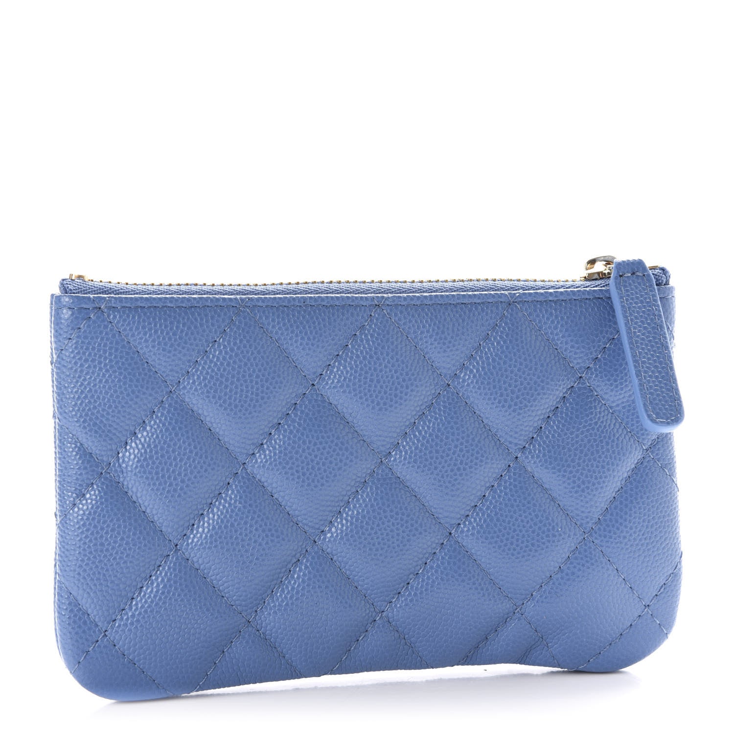 Chanel Caviar Quilted Small Cosmetic Case Blue 3 of 10