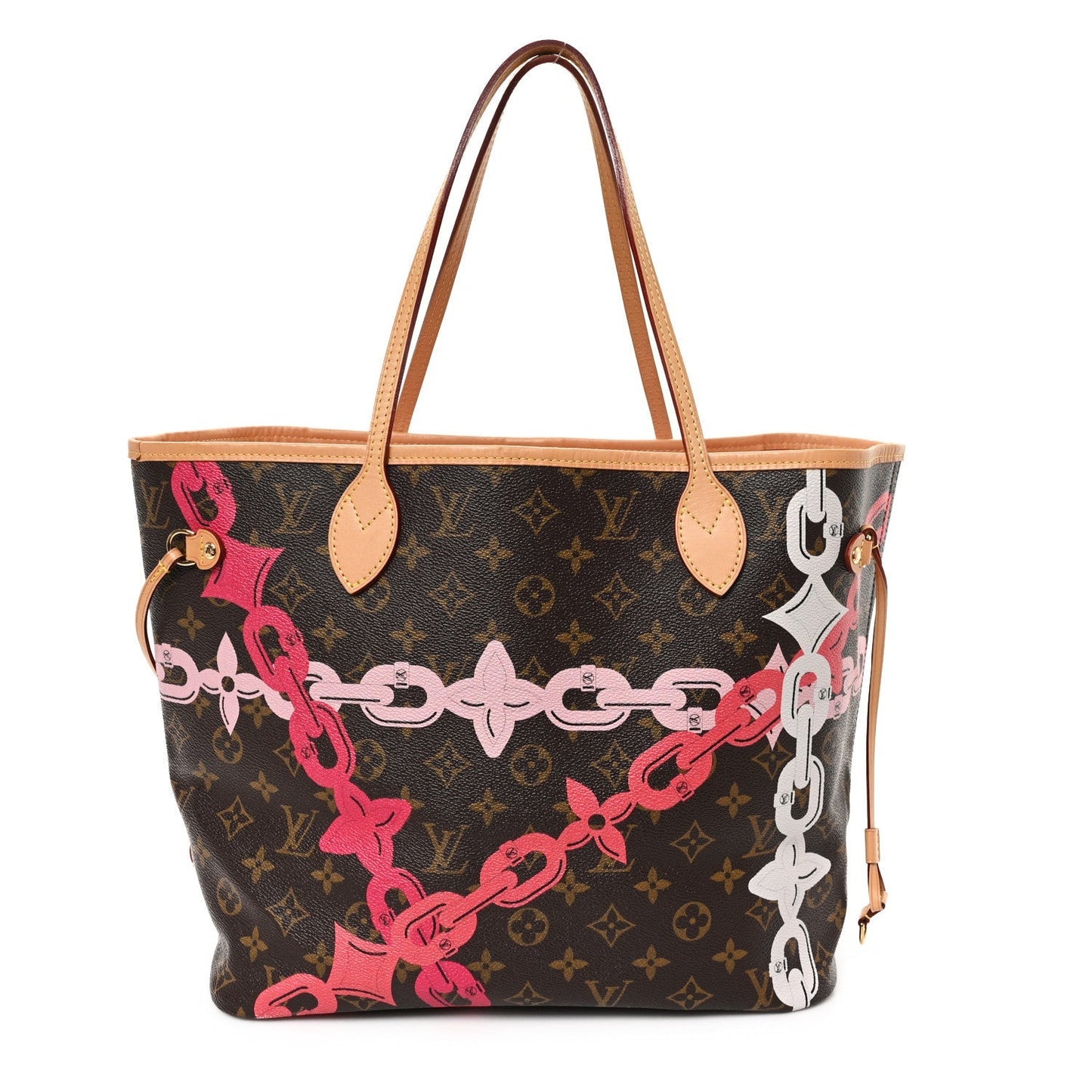 Monogram Bay Neverfull MM Rose Ballerine Poppy