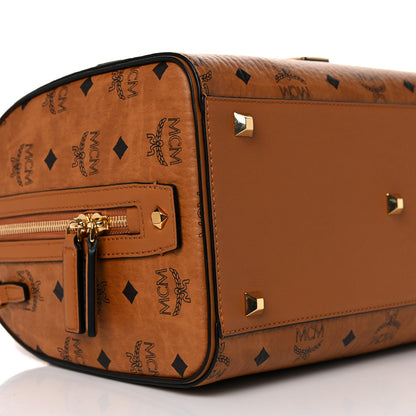 MCM Visetos Medium Boston Bag Cognac 9 of 13