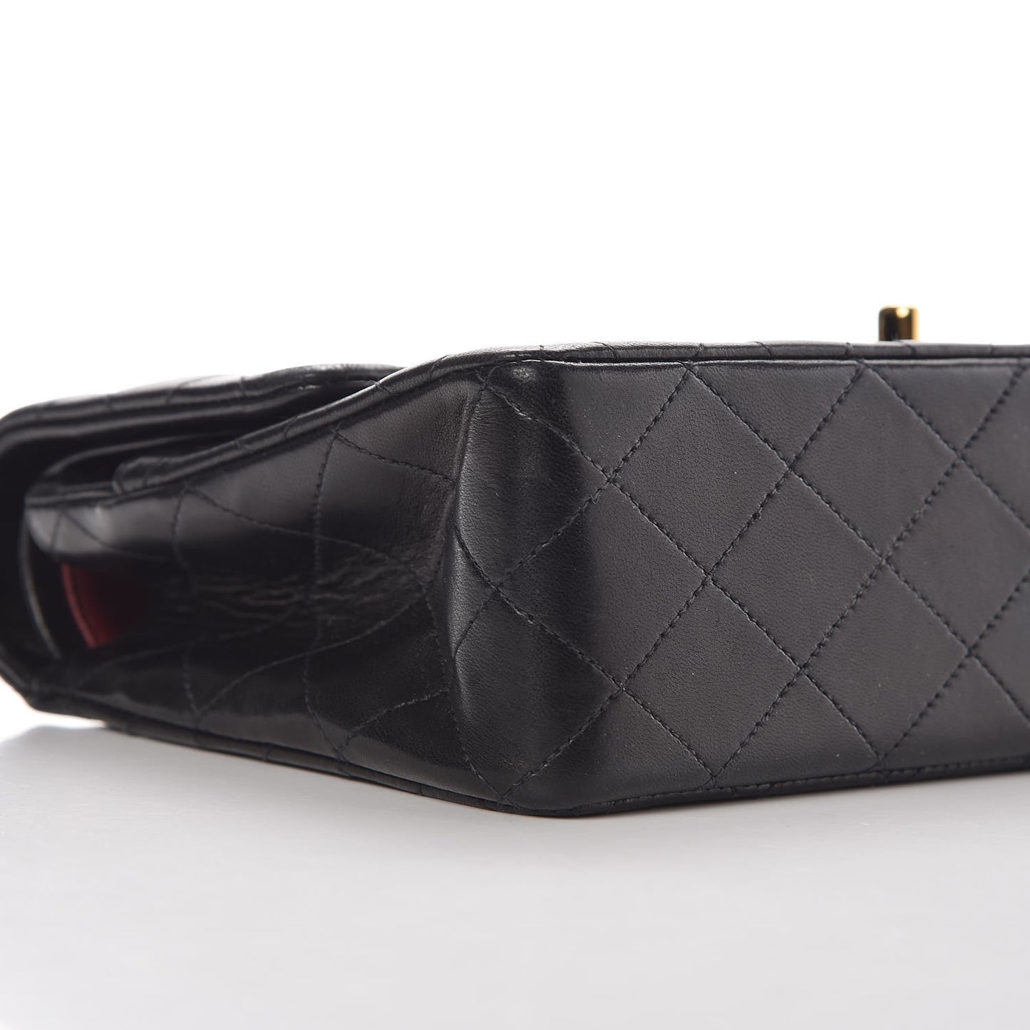 Lambskin Quilted Medium Double Flap Black
