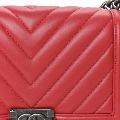 Chanel Lambskin Chevron Quilted Medium Boy Flap Red 7 of 7