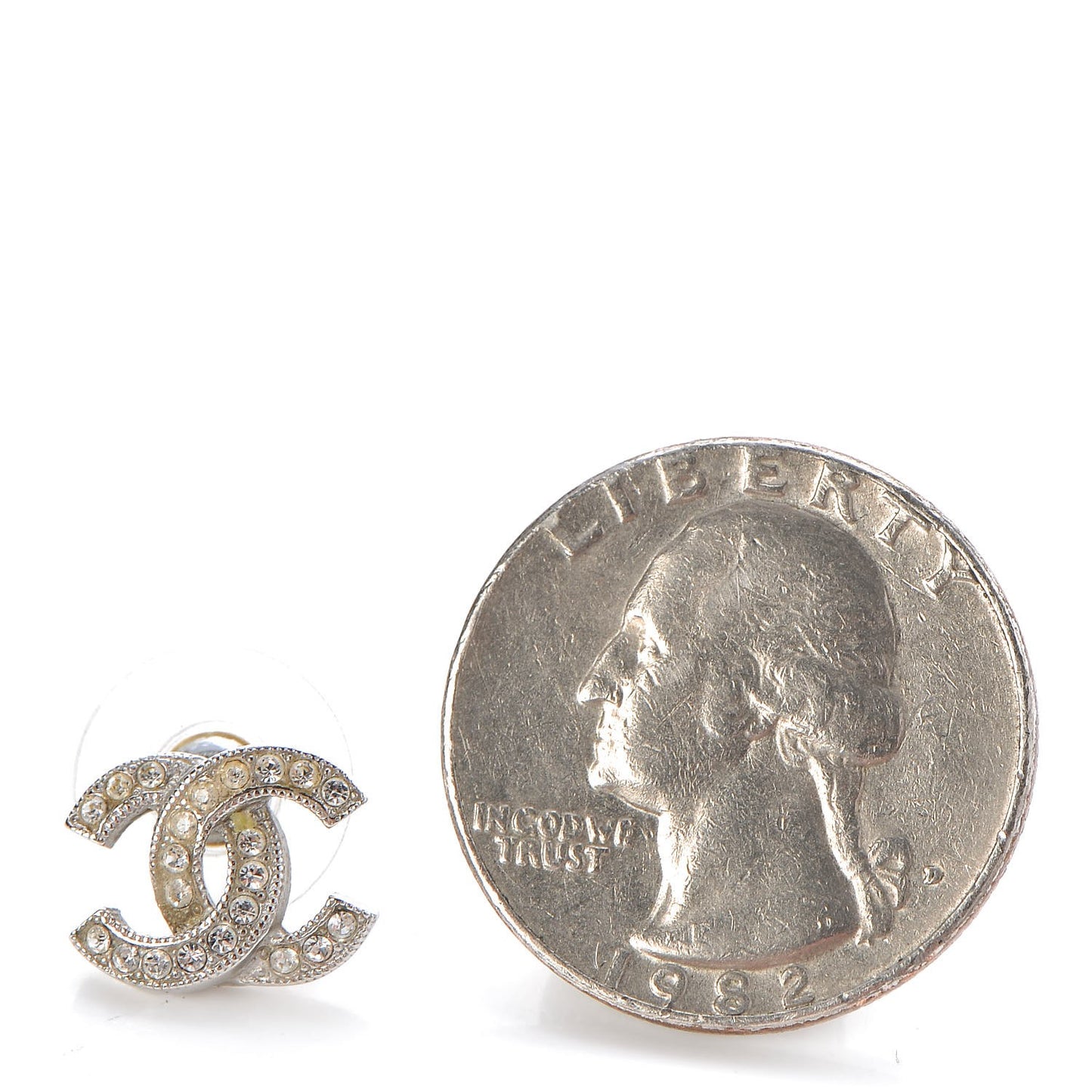 Crystal Timeless CC Earrings Silver