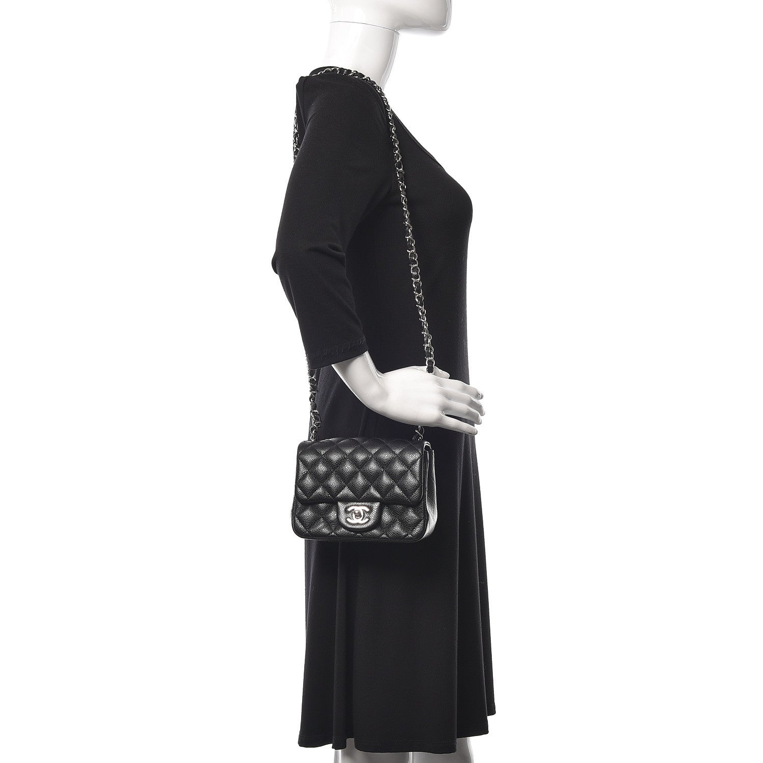 Chanel Caviar Quilted Mini Square Flap Black 2 of 10
