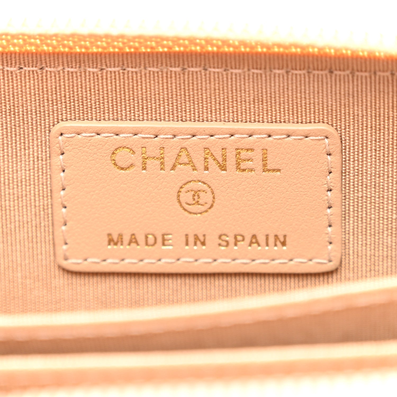 Chanel Caviar Quilted Boy Zip Around Coin Purse Wallet Beige 6 of 9