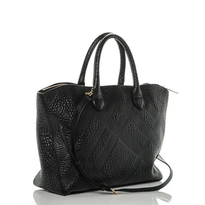 Burberry Heritage Grain Check Embossed Medium Dewsbury Tote Black 4 of 8