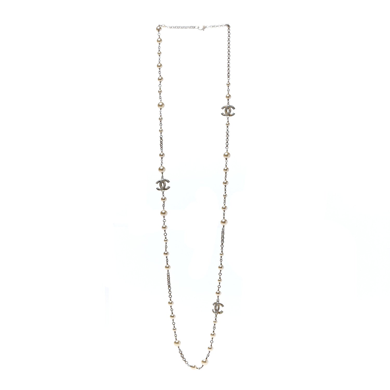 Chanel Pearl CC Necklace Light Gold 3 of 4