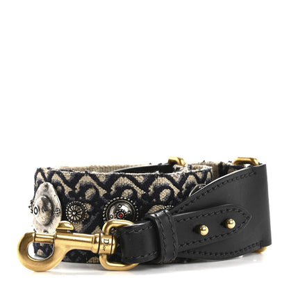 Christian Dior Oblique Studded Shoulder Strap Blue 1 of 7