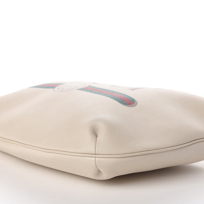 Gucci Grained Calfskin Logo Half Moon Hobo White 7 of 10