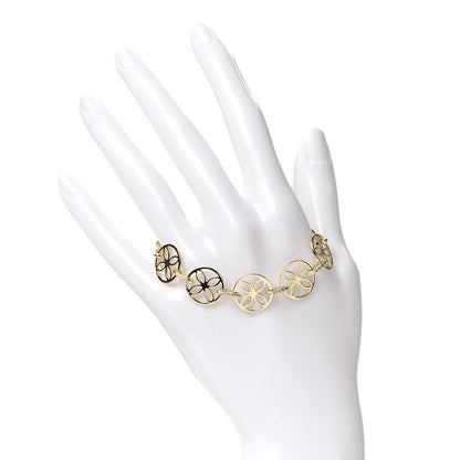 John Hardy 18K Yellow Gold Circular Floral Link Bracelet 2 of 4