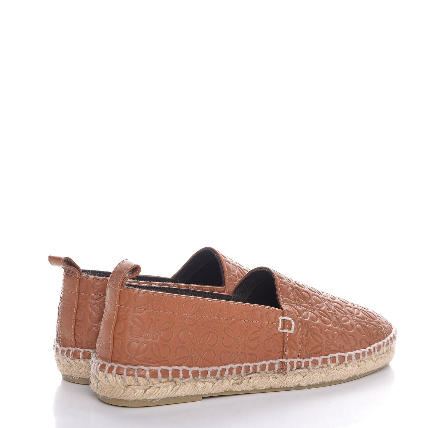 Calfskin Embossed Repeat Espadrilles 36 Tan
