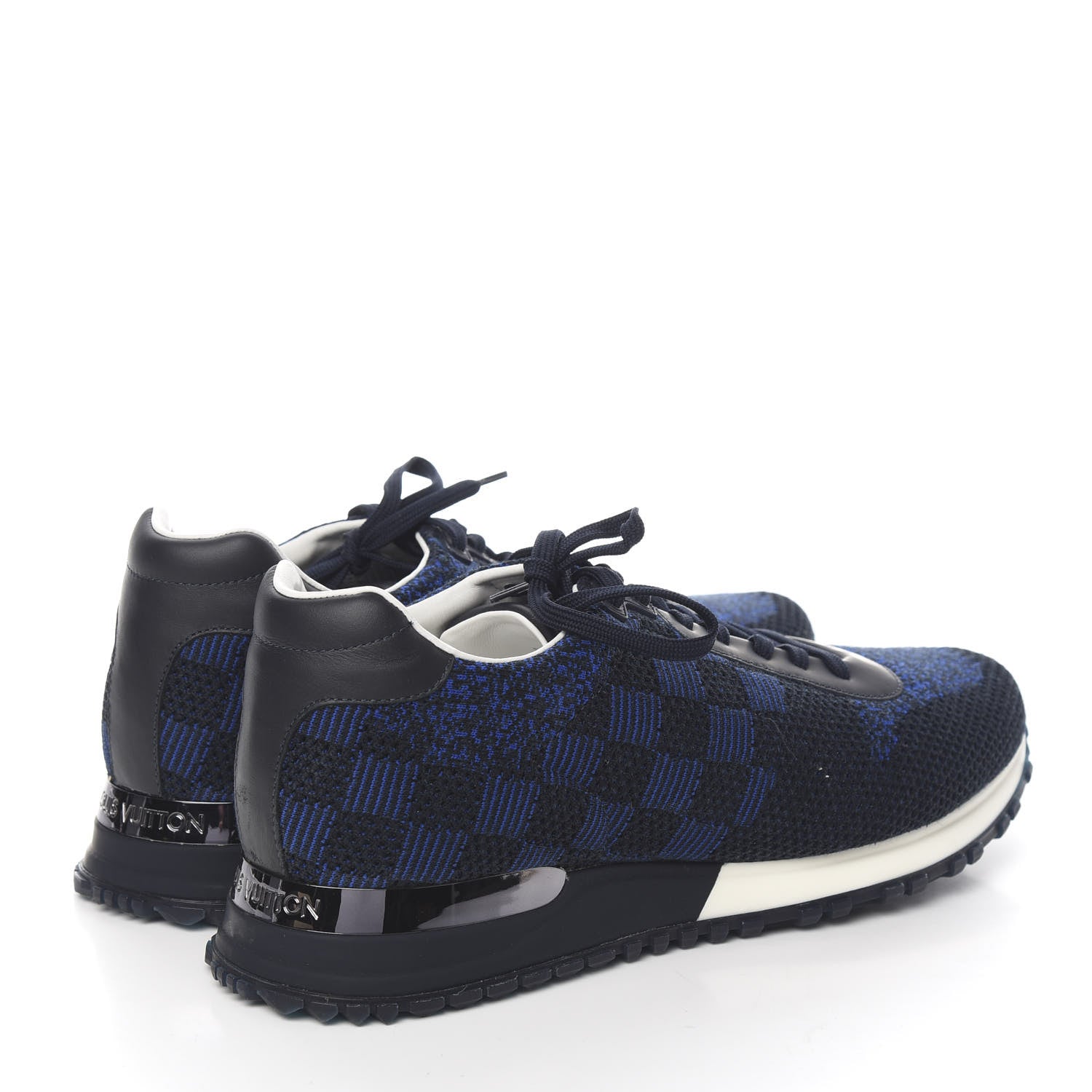 Louis Vuitton Calfskin Damier Run Away Sneakers 9 Pacific Blue 4 of 9
