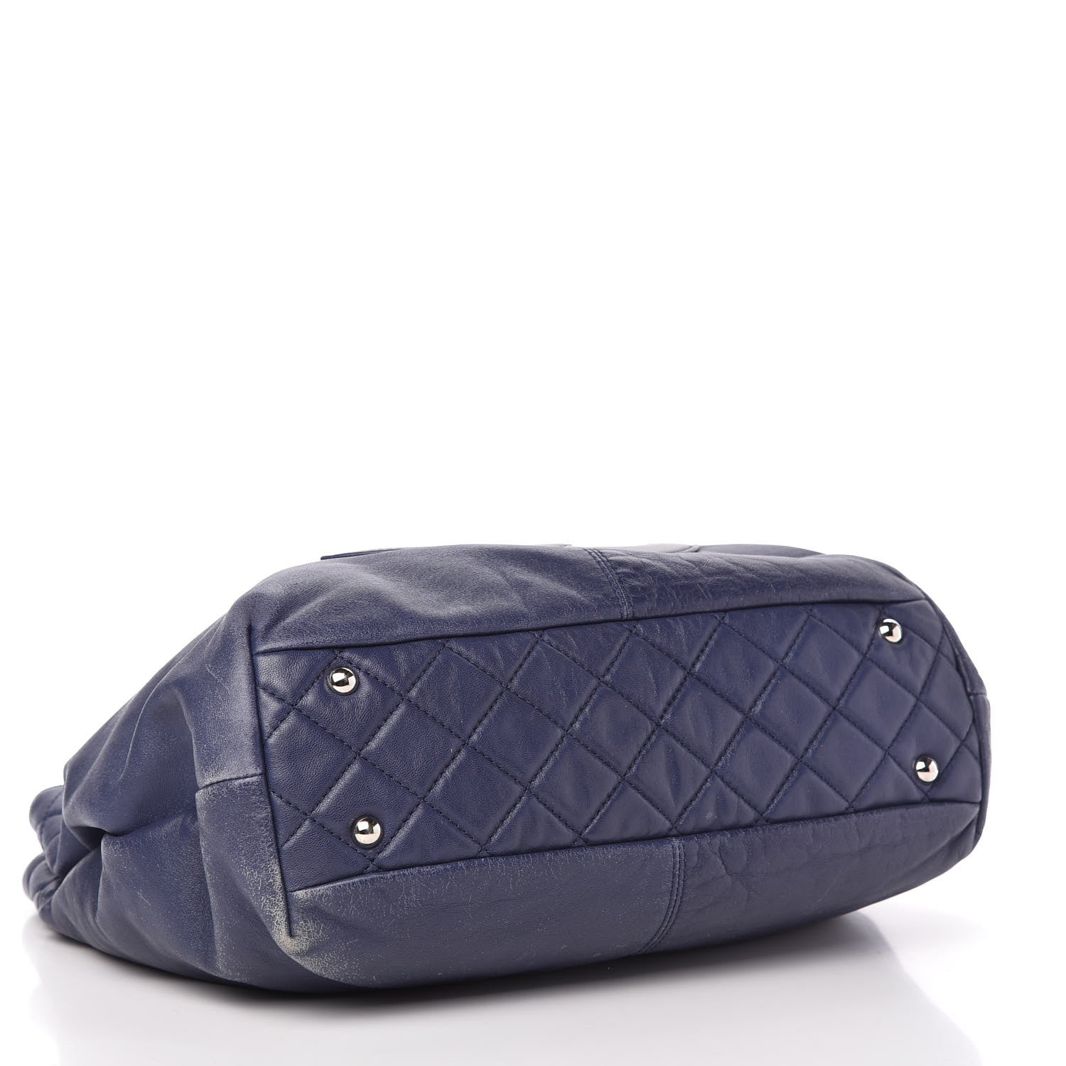 Chanel Calfskin Large Trianon Tote Navy Blue 4 of 10