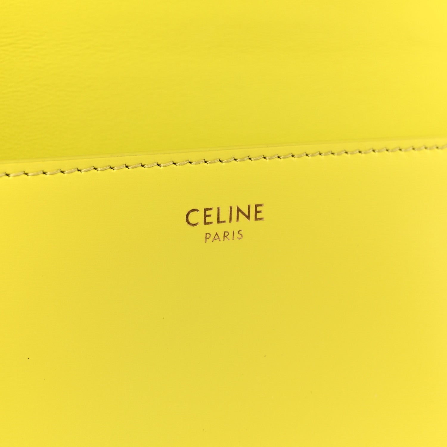 Celine Shiny Calfskin Cuir Triomphe Chain Shoulder Bag Anis 6 of 10