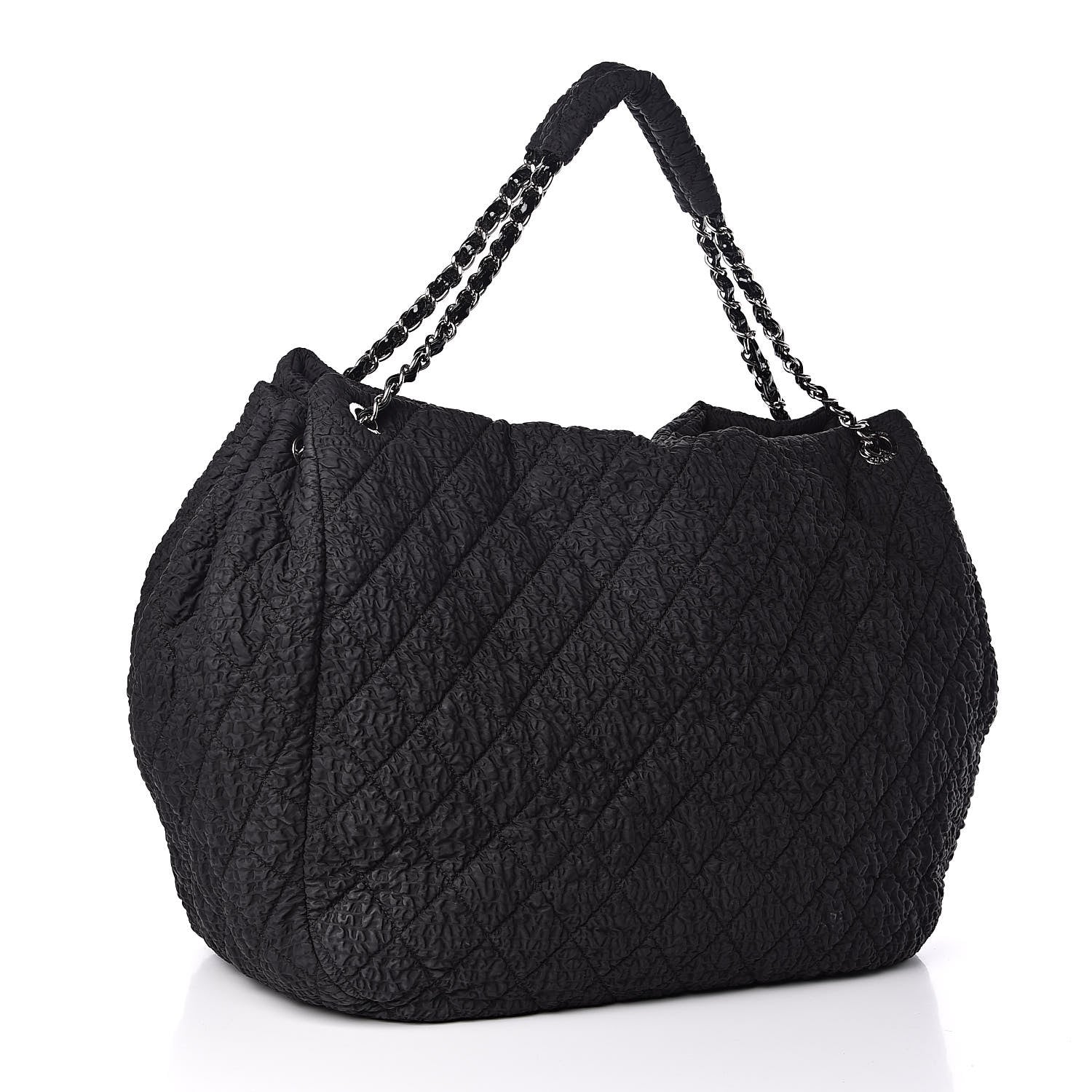 Chanel Nylon Patent Quilted CC Tote Black 3 of 10
