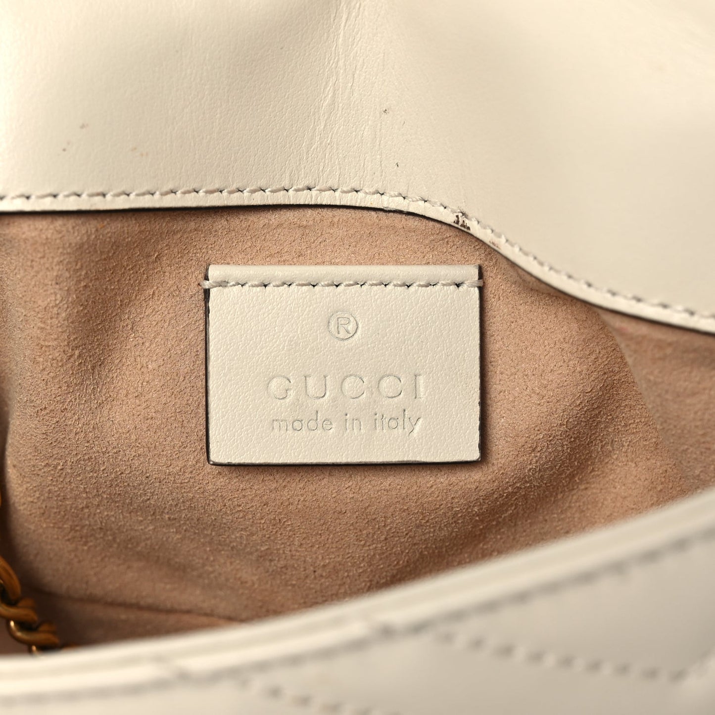 Calfskin Matelasse Super Mini GG Marmont Shoulder Bag White