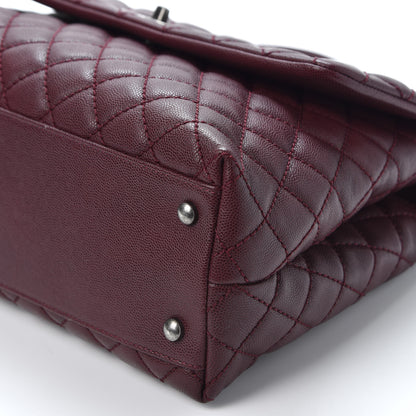Chanel Caviar Quilted Medium Coco Handle Flap Burgundy 6 of 9