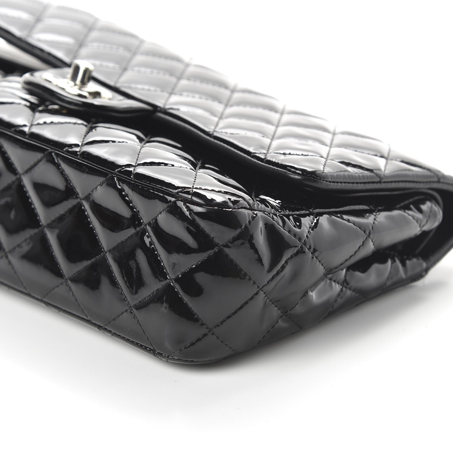 Chanel Patent Quilted Medium Double Flap Black 7 of 11