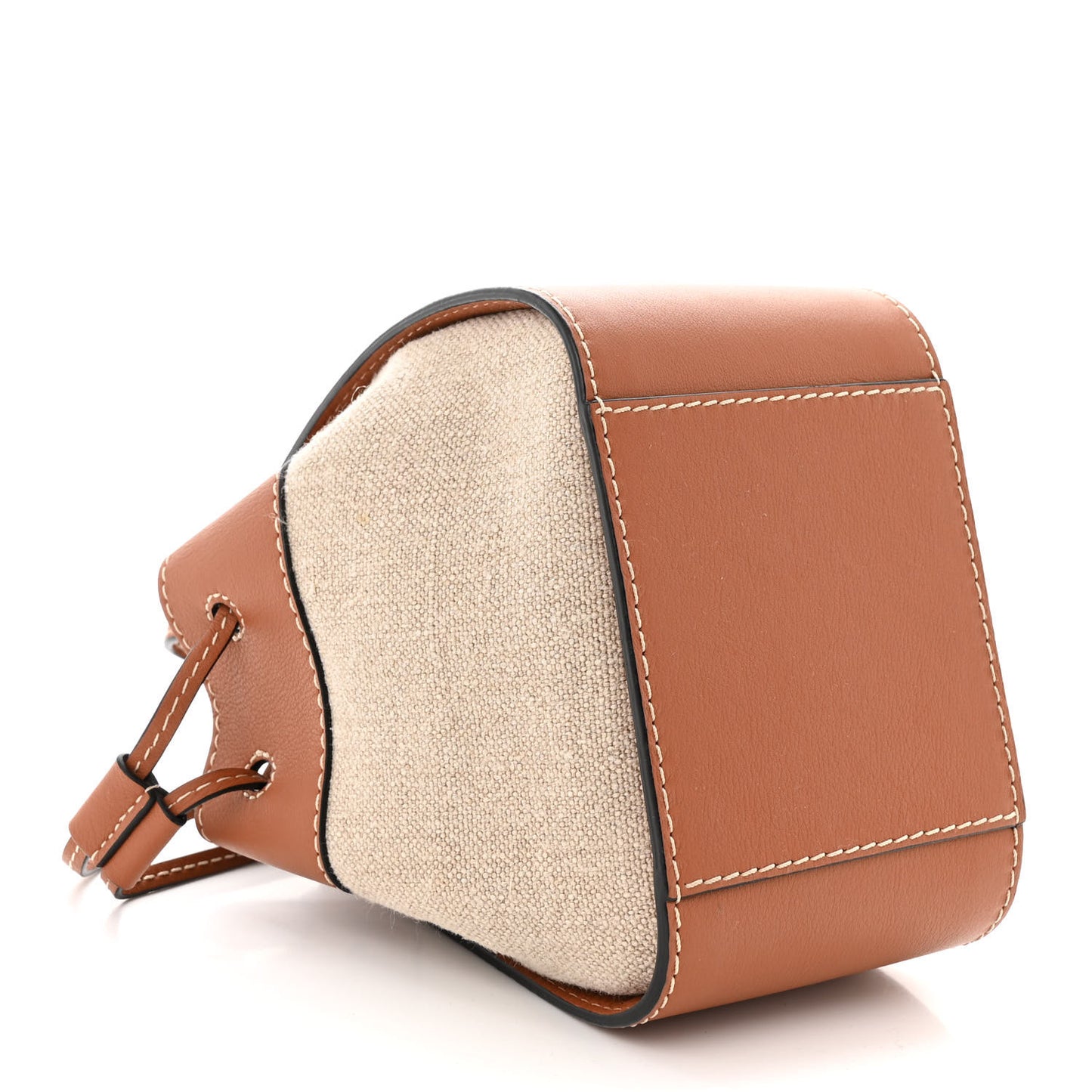 Calfskin Canvas Mini Hammock Shoulder Bag Natural Tan