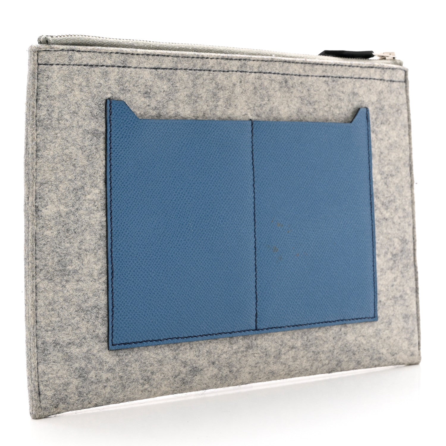 Hermes Felt Epsom Colorblock Toodoo 29 Zip Pouch 3 of 7