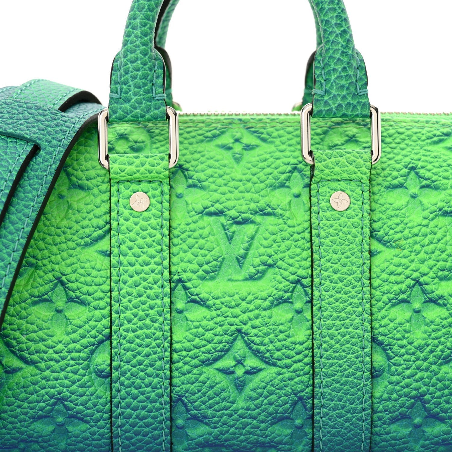Louis Vuitton Taurillon Illusion Keepall XS Bleu Vert 7 of 7