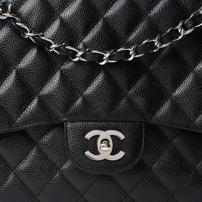 Chanel Caviar Quilted Jumbo Single Flap Black 10 of 11