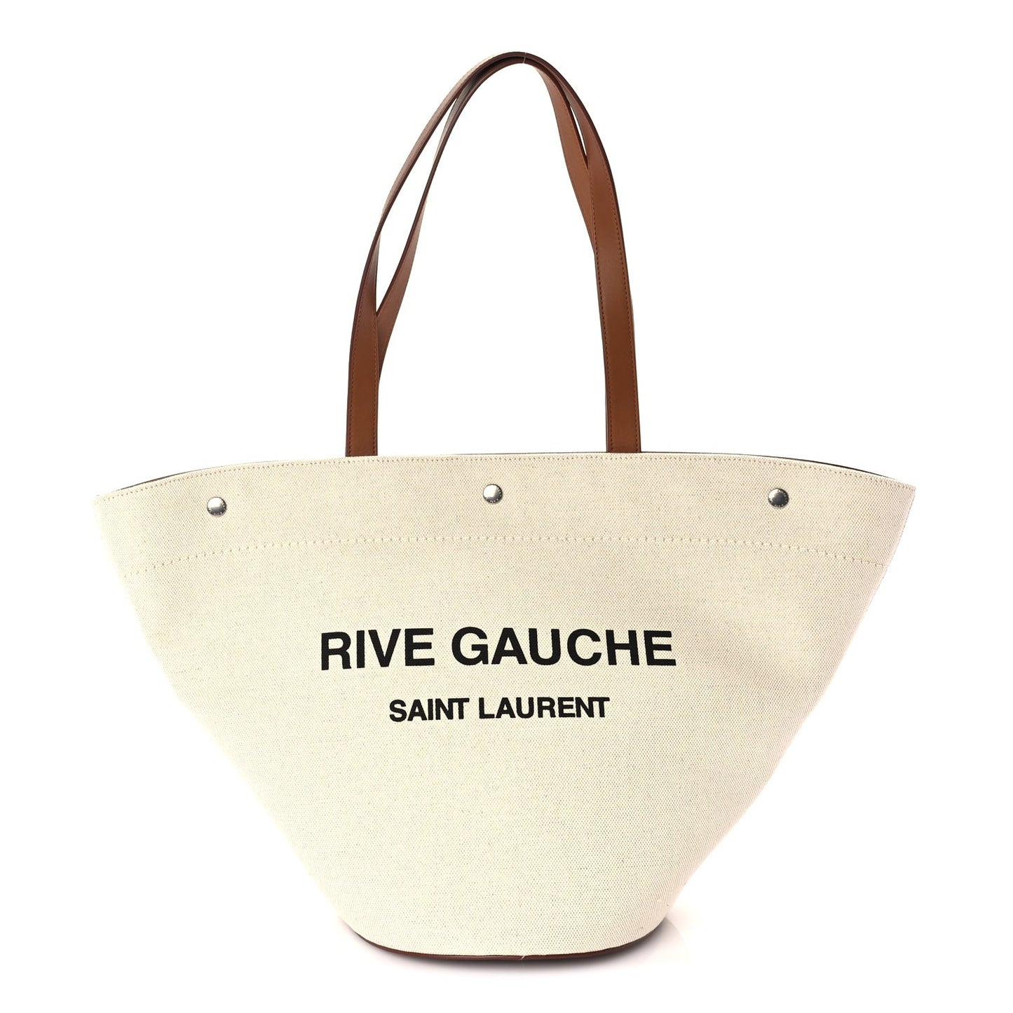 Linen Calfskin Rive Gauche Tote  Greggio Brick