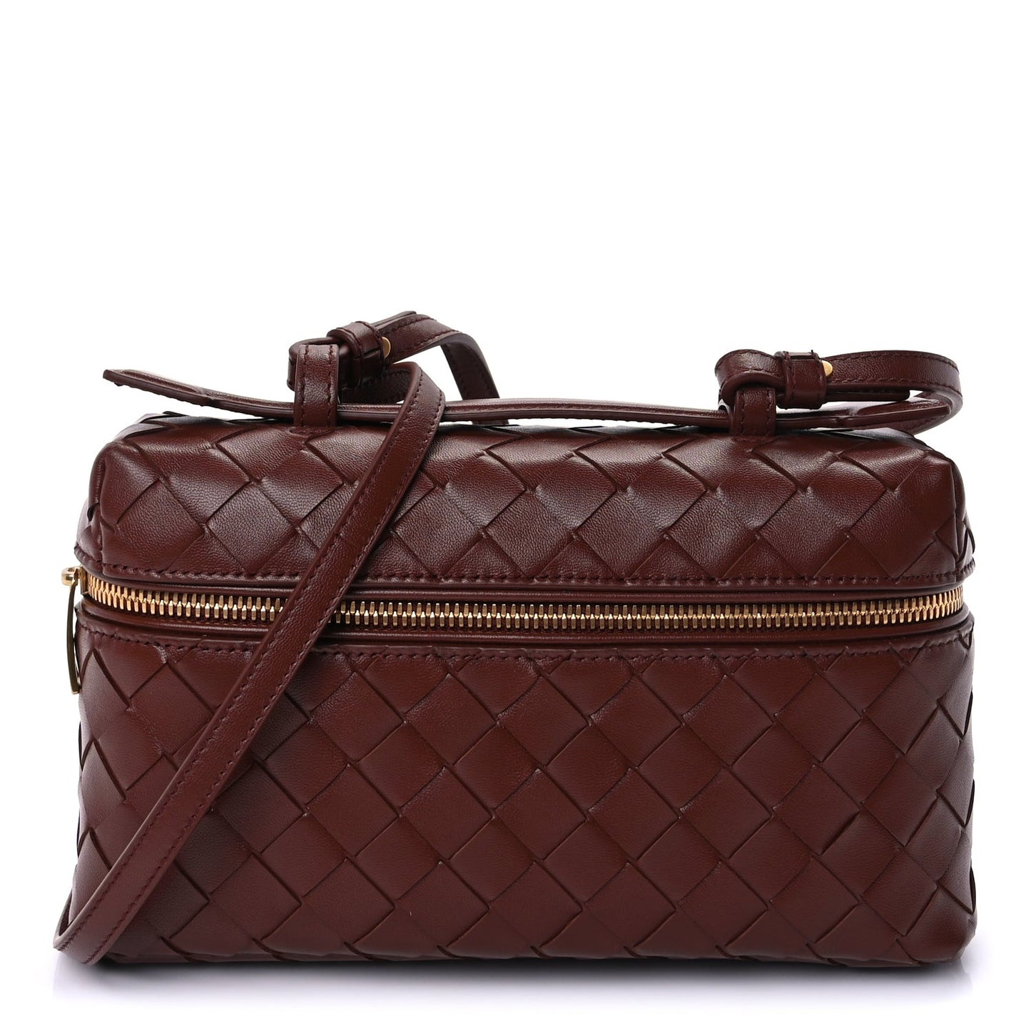 Calfskin Intrecciato Bang Bang Vanity Case Wood