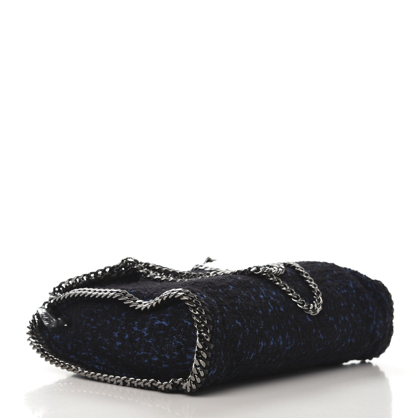 Tweed Small Falabella Fold Over Tote Royal Blue