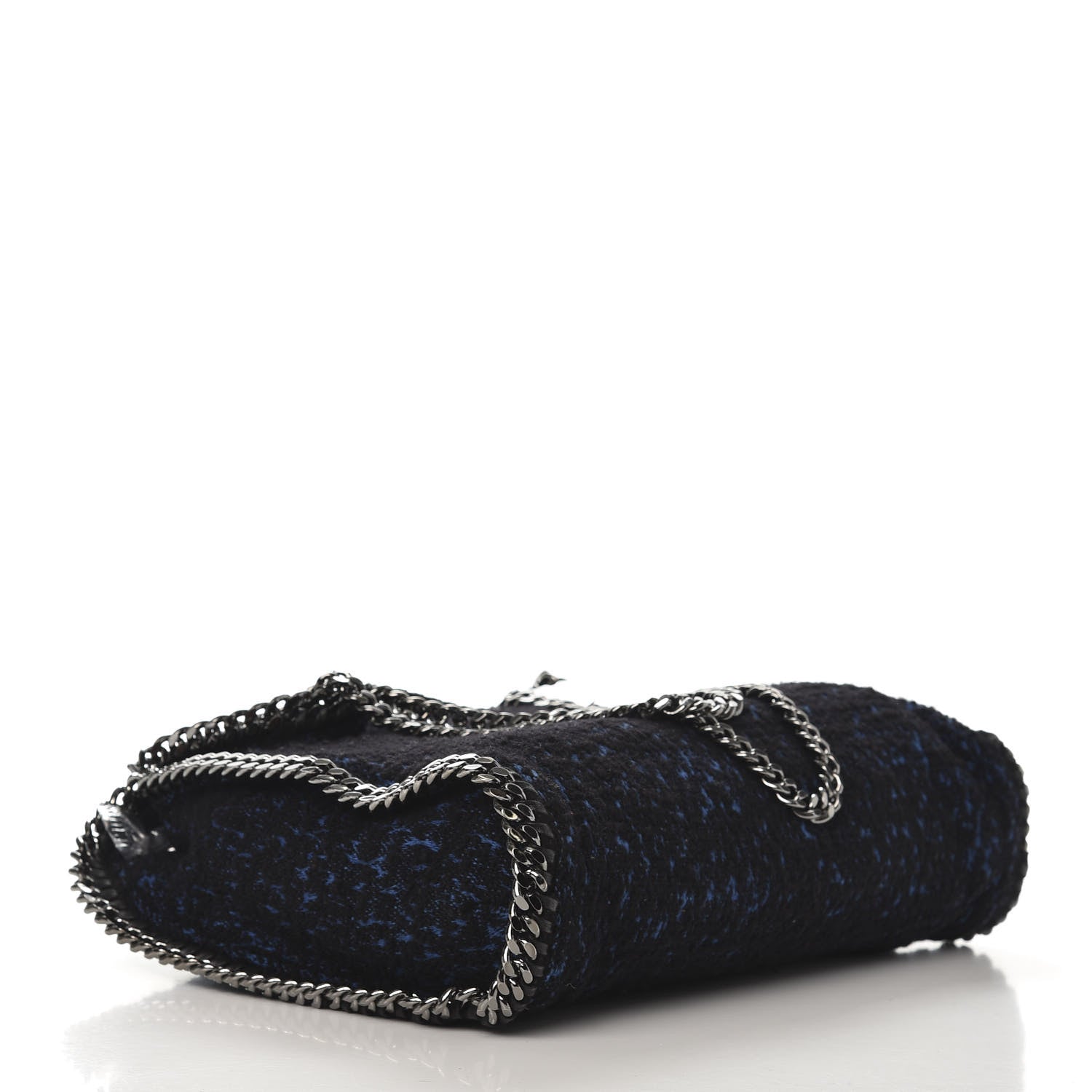 Stella McCartney Tweed Small Falabella Fold Over Tote Royal Blue 4 of 9