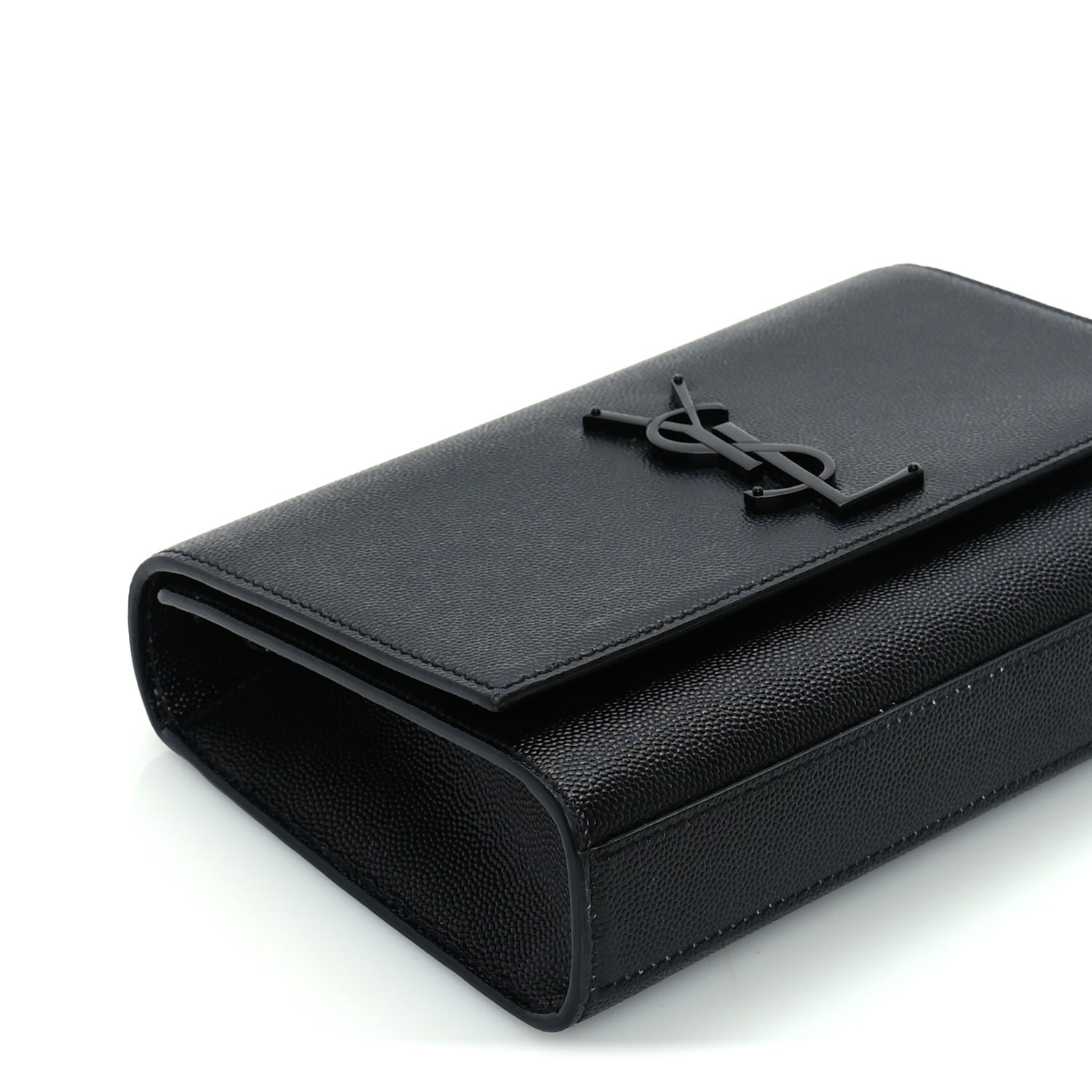 Saint Laurent Grain De Poudre Small Monogram Monochrome Kate Satchel  Black 7 of 8