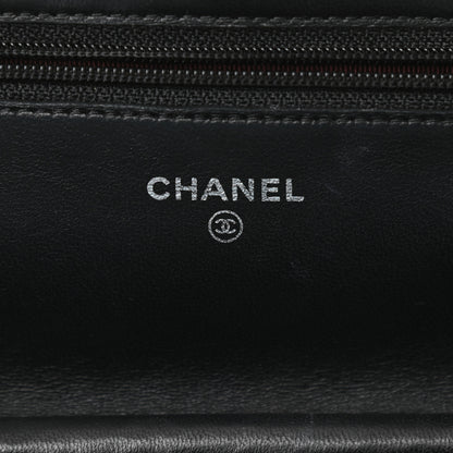 Chanel Lambskin Quilted Wallet On Chain WOC Black 9 of 13