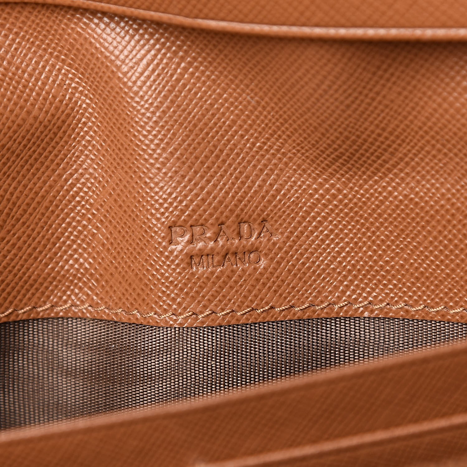 Prada Saffiano Metal Continental Flap Wallet Caramel 6 of 8