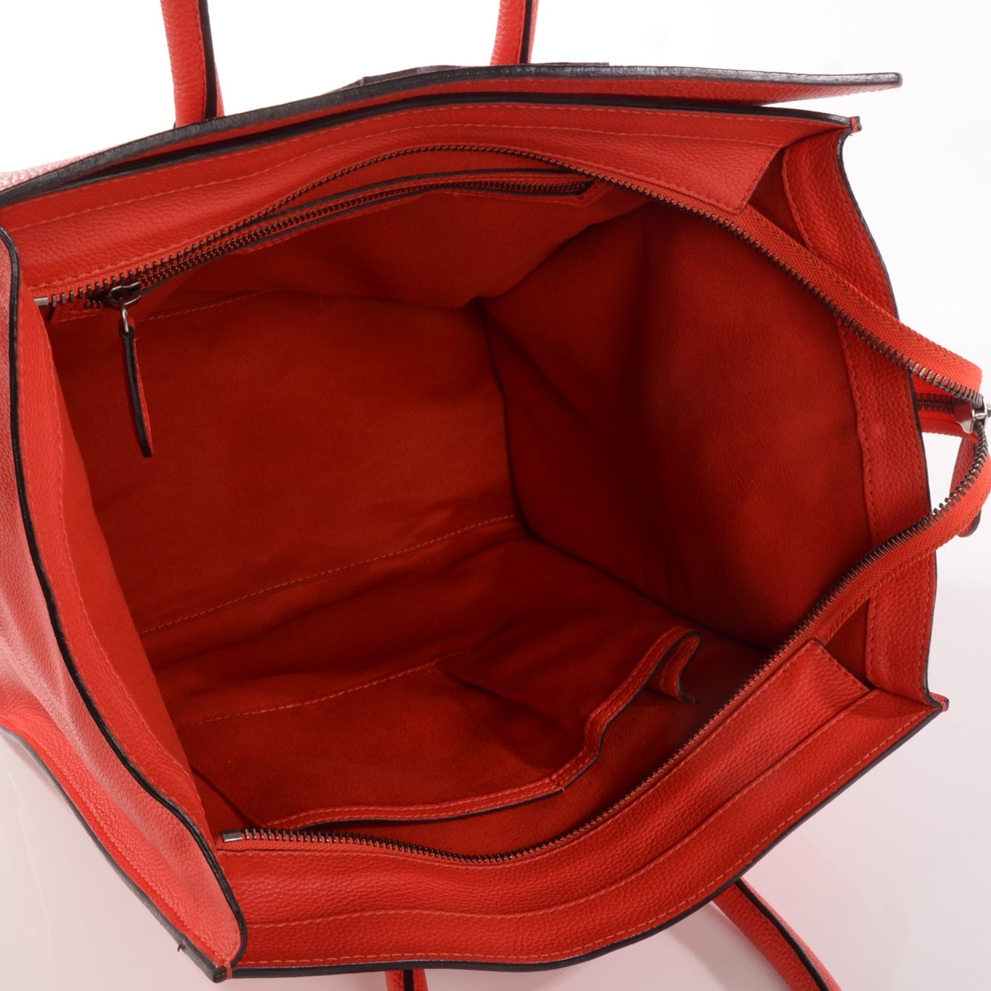 Drummed Calfskin Mini Luggage Vermillion