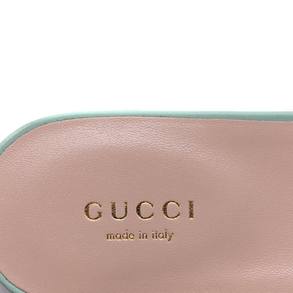 Gucci Cosmos Softy Calfskin Interlocking G Cut Out Slide Sandals 36.5 Light Pastel Green 6 of 9