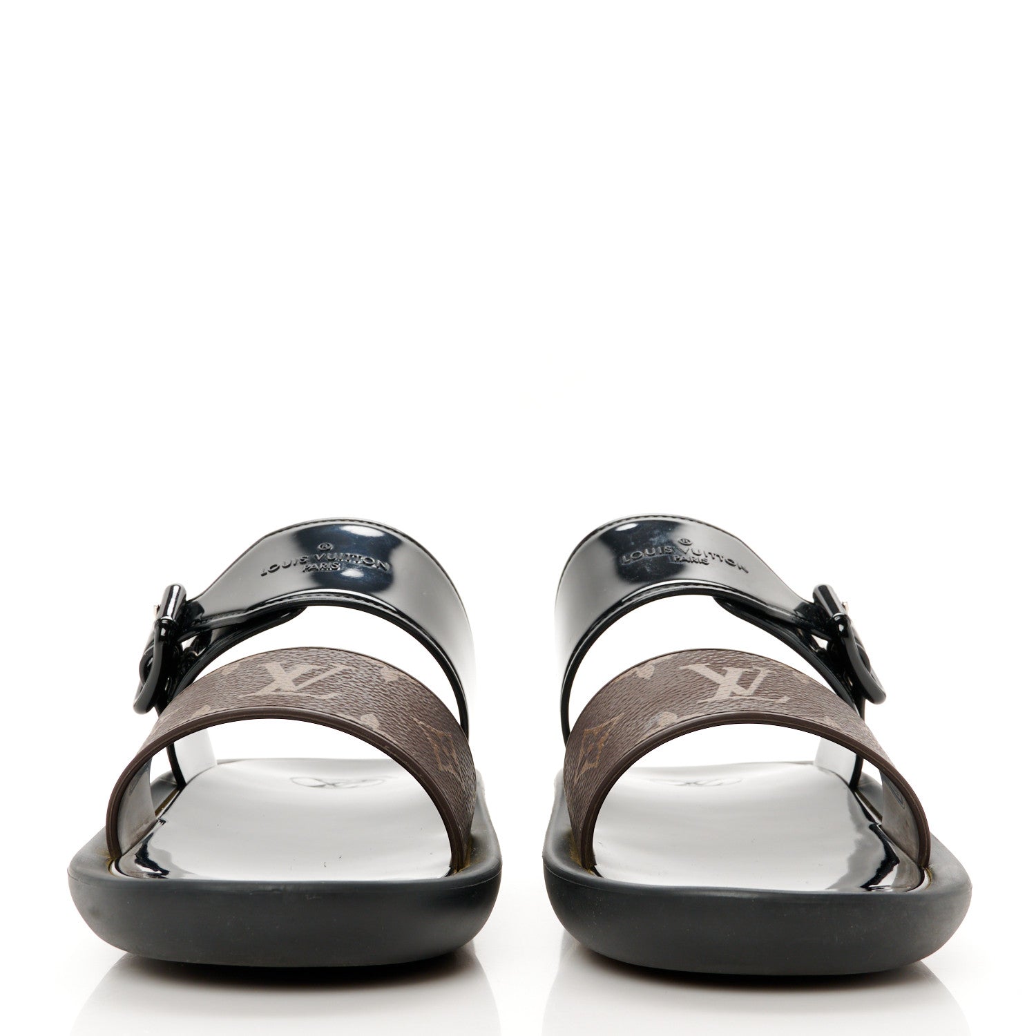 Louis Vuitton Monogram Sunbath Flat Mule Sandals 38 Black 3 of 11