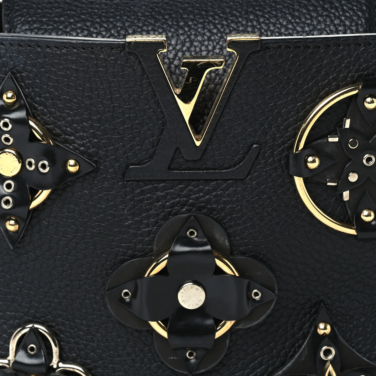 Taurillon Metallic Flowers Capucines PM Black