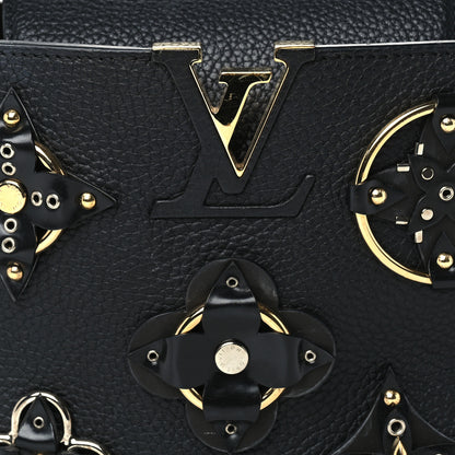 Louis Vuitton Taurillon Metallic Flowers Capucines PM Black 6 of 8